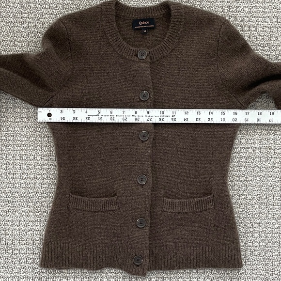 Quince XS 100% Mongolian Cashmere Structured Cardigan Brown EUC! - Picture 3 of 6
